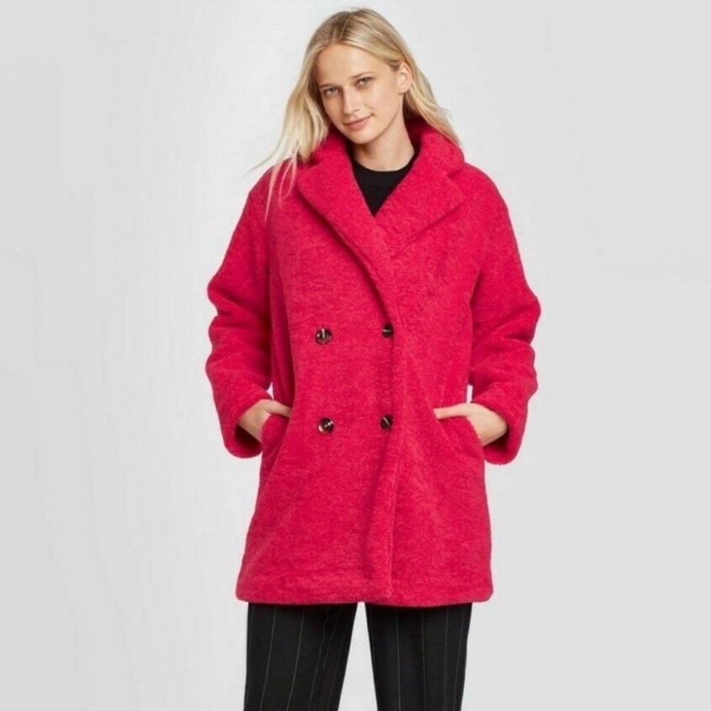 Who what wear red teddy coat